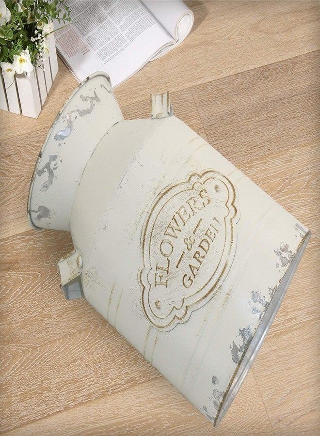 Fovasen Rustic Galvanized Milk Can Jug Vase - Metal Shabby Chic Primitive French Country Style Farmhouse Decorative Flower Holder for Living Room, Bedroom, Kitchen - 9.4" - Image 4